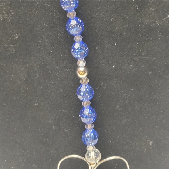 Silver, Blue, and Clear Beads with Heart Suncatcher - Picture 4 of 7